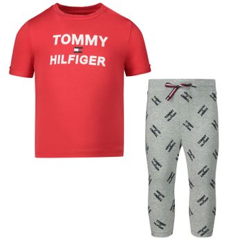 Tommy Hilfiger KN0KN01117 babysetje grijs/rood Afbeelding van Tommy Hilfiger KN0KN01117 babysetje grijs/rood