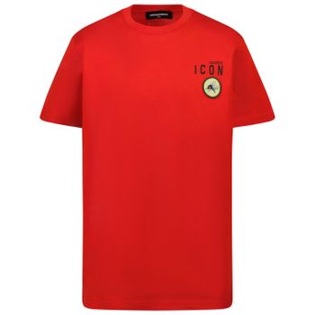 Dsquared2 DQ0340 kinder t-shirt rood Afbeelding van Dsquared2 DQ0340 kinder t-shirt rood