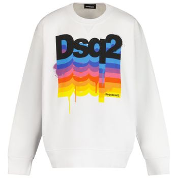 Dsquared2 DQ1242 kindertrui wit Afbeelding van Dsquared2 DQ1242 kindertrui wit
