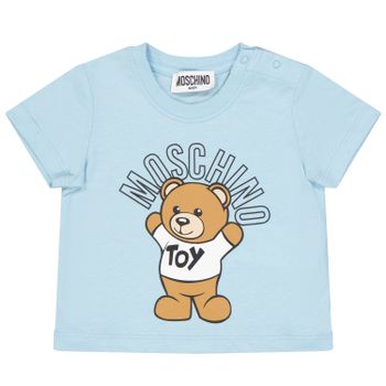 Moschino MUM032LAA01 baby t-shirt licht blauw Afbeelding van Moschino MUM032LAA01 baby t-shirt licht blauw