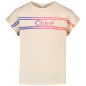 Chloé C15A94 kinder t-shirt zalm Afbeelding van Chloé C15A94 kinder t-shirt zalm