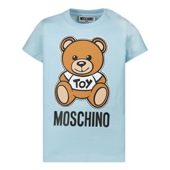 Moschino MOM01N baby t-shirt licht blauw Afbeelding van Moschino MOM01N baby t-shirt licht blauw
