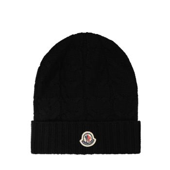 Moncler 9543B0002704S02 kindermuts zwart Afbeelding van Moncler 9543B0002704S02 kindermuts zwart