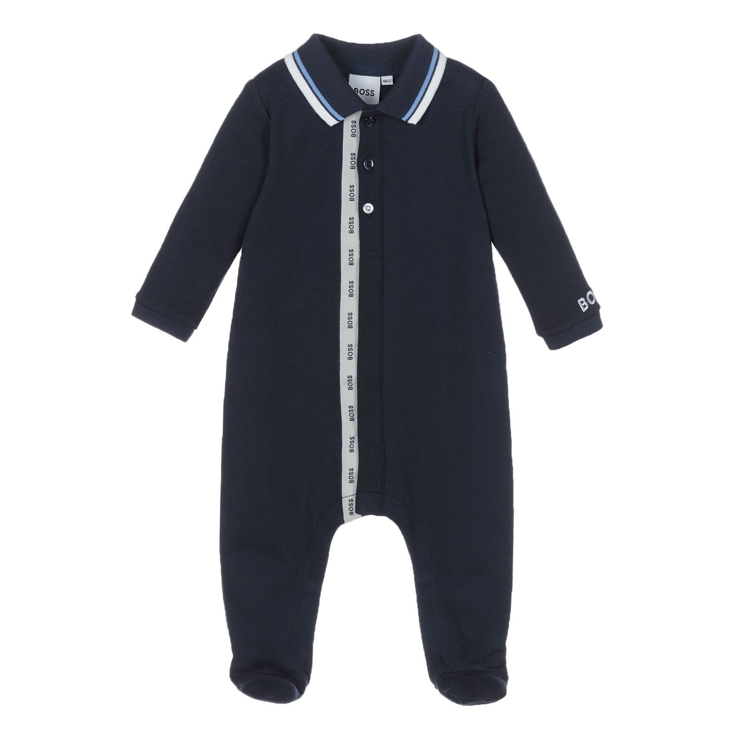 Picture of Boss J97189 baby playsuit navy