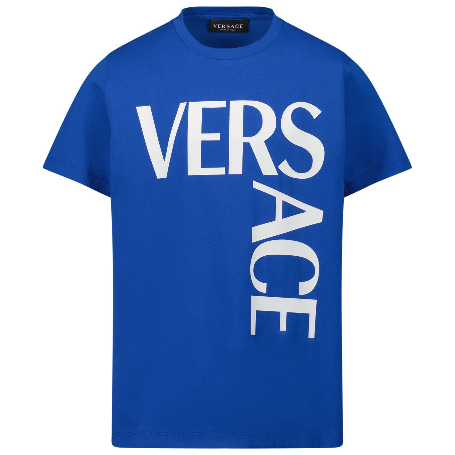 Afbeelding van Versace 1000239 1A01330 kinder t-shirt cobalt blauw