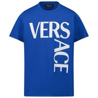 Picture of Versace 1000239 1A01330 kids t-shirt cobalt blue
