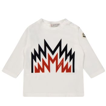 Moncler 9518D000068790M baby t-shirt wit Afbeelding van Moncler 9518D000068790M baby t-shirt wit