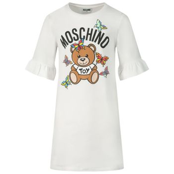 Moschino HBV06E kinderjurk wit Afbeelding van Moschino HBV06E kinderjurk wit