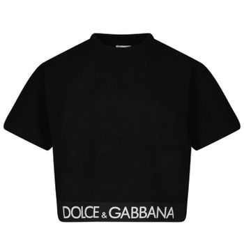 Dolce & Gabbana L5JTHR G7E3K Kindershirt Schwarz Bild von Dolce & Gabbana L5JTHR G7E3K Kindershirt Schwarz