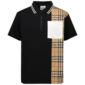 Burberry 8042316 Kinder-Poloshirt Schwarz Bild von Burberry 8042316 Kinder-Poloshirt Schwarz