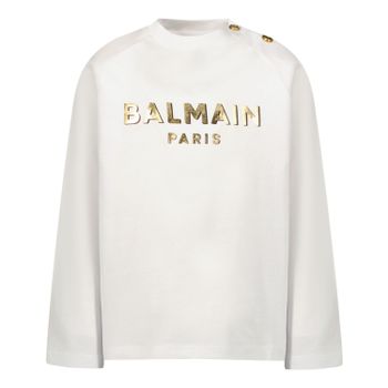 Balmain 6P8B20 baby t-shirt wit Afbeelding van Balmain 6P8B20 baby t-shirt wit