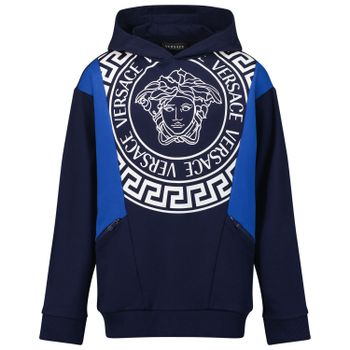 Versace 100305 1A02162 kindertrui navy Afbeelding van Versace 100305 1A02162 kindertrui navy