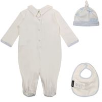 Picture of MonnaLisa 229504 baby playsuit off white