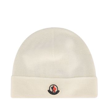 Moncler 9Z73100 kindermuts off white Afbeelding van Moncler 9Z73100 kindermuts off white