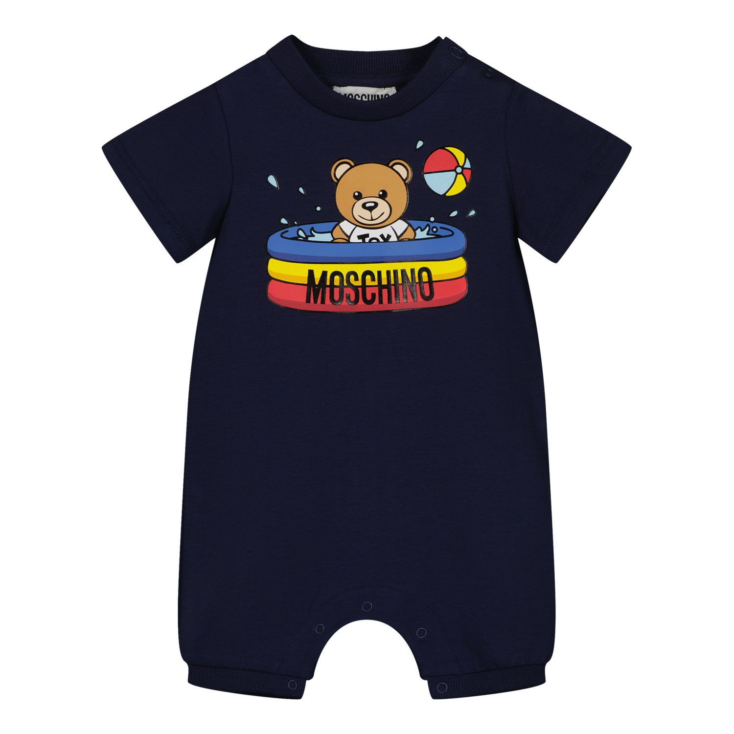 Picture of Moschino MUT02L baby playsuit navy