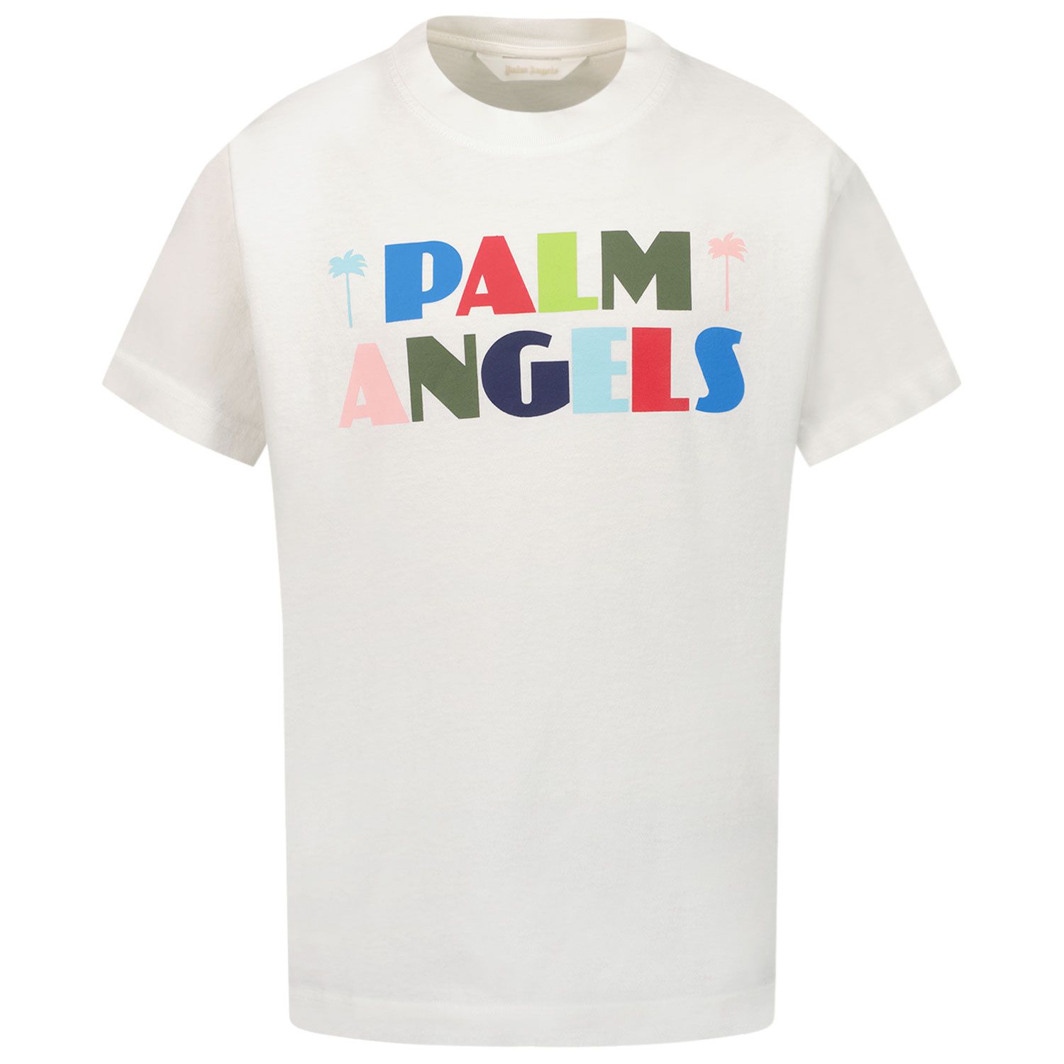 Picture of Palm Angels PBAA003S22JER001 kids t-shirt white