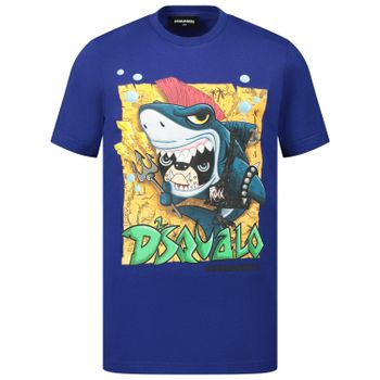 Dsquared2 DQ03W4 kinder t-shirt cobalt blauw Afbeelding van Dsquared2 DQ03W4 kinder t-shirt cobalt blauw
