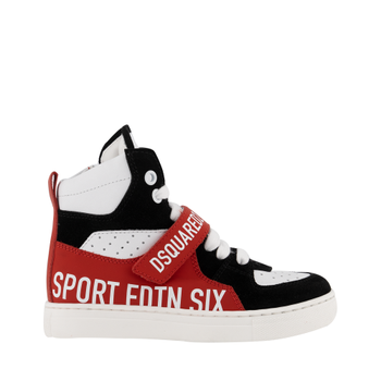 Dsquared2 72139 kindersneakers zwart/rood Afbeelding van Dsquared2 72139 kindersneakers zwart/rood