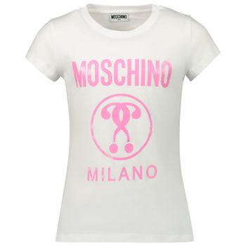 Moschino HFM02O kinder t-shirt wit Afbeelding van Moschino HFM02O kinder t-shirt wit