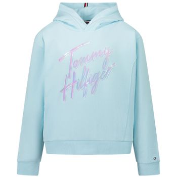 Tommy Hilfiger KG0KG05891 kindertrui turquoise Afbeelding van Tommy Hilfiger KG0KG05891 kindertrui turquoise