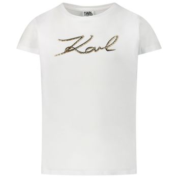 Karl Lagerfeld Z15250 kinder t-shirt wit Afbeelding van Karl Lagerfeld Z15250 kinder t-shirt wit
