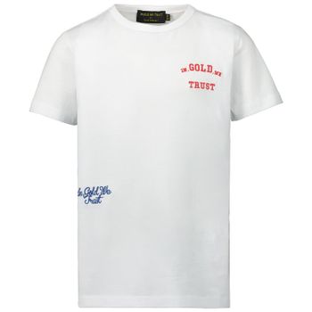 In Gold We Trust KIDS SIDEWAYS BACKLOGO SHIRT kinder t-shirt wit Afbeelding van In Gold We Trust KIDS SIDEWAYS BACKLOGO SHIRT kinder t-shirt wit