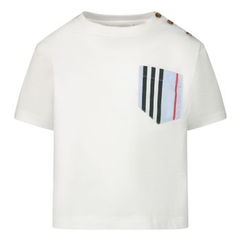 Burberry 8025027 baby t-shirt licht blauw/wit Afbeelding van Burberry 8025027 baby t-shirt licht blauw/wit