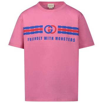Gucci 575114 kinder t-shirt fuchsia Afbeelding van Gucci 575114 kinder t-shirt fuchsia