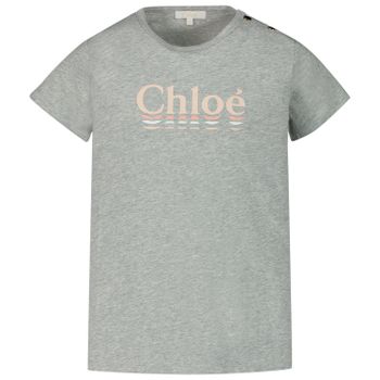 Chloé C15B26 kinder t-shirt licht grijs Afbeelding van Chloé C15B26 kinder t-shirt licht grijs