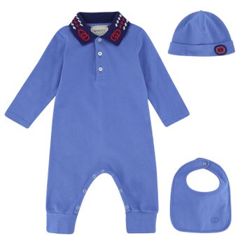 Gucci 627534 Babystrampelanzug Blau Bild von Gucci 627534 Babystrampelanzug Blau