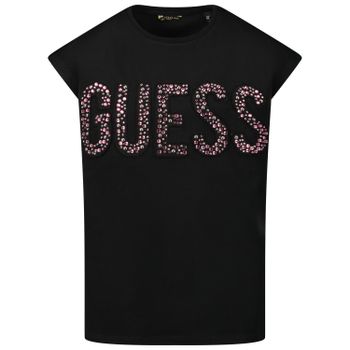 Guess J01I28 Kindershirt Schwarz Bild von Guess J01I28 Kindershirt Schwarz