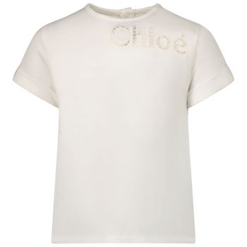 Chloe C05405 Baby-T-Shirt Weiß Bild von Chloe C05405 Baby-T-Shirt Weiß