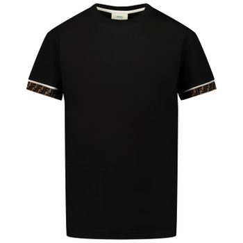 Fendi JUI018 7AJ kinder t-shirt zwart Afbeelding van Fendi JUI018 7AJ kinder t-shirt zwart