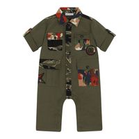 Picture of Dolce & Gabbana L11O77 G7B1B baby playsuit army