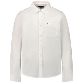 Tommy Hilfiger KkB0KB07044 kinder overhemd wit Afbeelding van Tommy Hilfiger KkB0KB07044 kinder overhemd wit