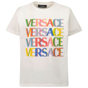 Versace 1000052 1A01968 kinder t-shirt wit Afbeelding van Versace 1000052 1A01968 kinder t-shirt wit