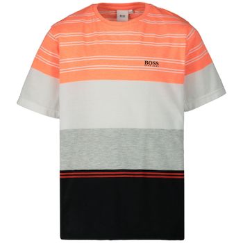 Boss J25E67 kinder t-shirt fluor oranje/zwart Afbeelding van Boss J25E67 kinder t-shirt fluor oranje/zwart
