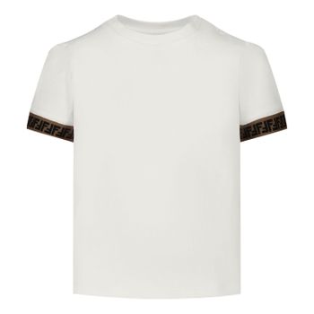 Fendi BMI216 ST8 baby t-shirt wit Afbeelding van Fendi BMI216 ST8 baby t-shirt wit