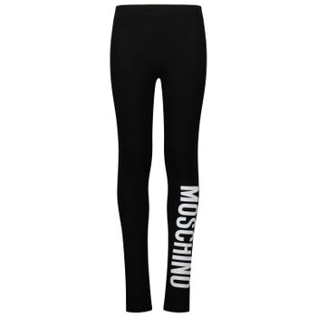 Moschino HJP047LBA11 kinder legging zwart Afbeelding van Moschino HJP047LBA11 kinder legging zwart