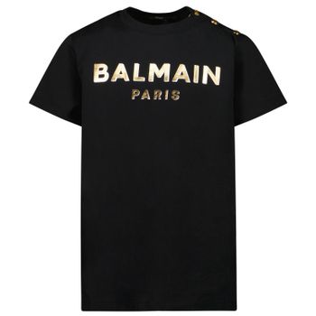Balmain 6P8641 kinder t-shirt zwart Afbeelding van Balmain 6P8641 kinder t-shirt zwart