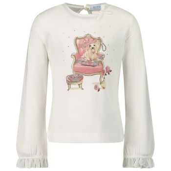 Mayoral 4061 kinder t-shirt ecru/roze Afbeelding van Mayoral 4061 kinder t-shirt ecru/roze