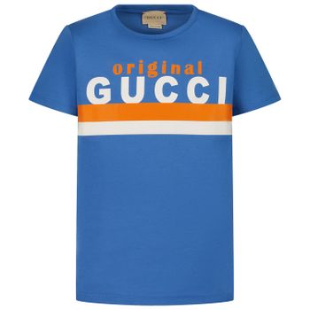 Gucci 561651 XJC7M kinder t-shirt blauw Afbeelding van Gucci 561651 XJC7M kinder t-shirt blauw
