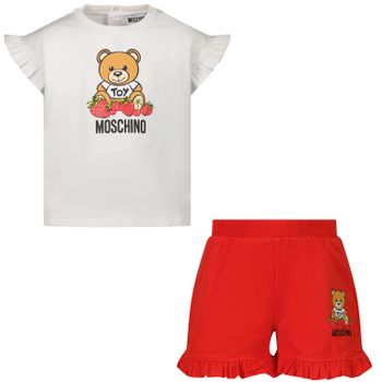 Moschino MDG00H babysetje wit/rood Afbeelding van Moschino MDG00H babysetje wit/rood