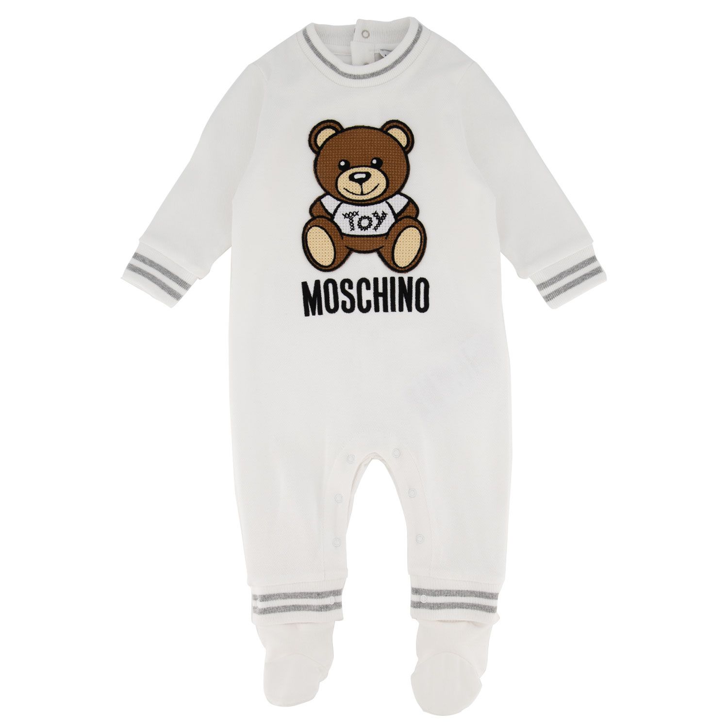 Picture of Moschino MUY03X baby playsuit white