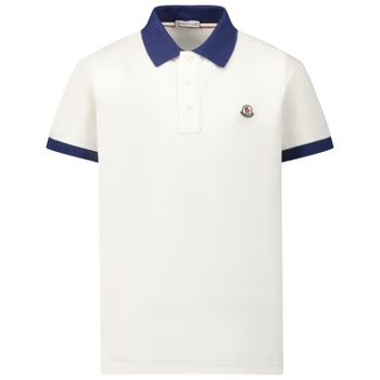 Moncler 8A70120 kinder polo wit Afbeelding van Moncler 8A70120 kinder polo wit