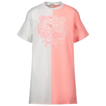 Kenzo 30228 kinderjurk fluor roze Afbeelding van Kenzo 30228 kinderjurk fluor roze