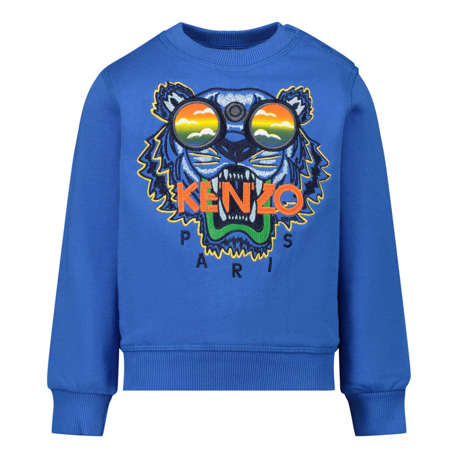 Kenzo Kr15547 Boys Cobalt Blue at Coccinelle Kenzo Kr15547 jongens baby trui cobalt blauw bij Coccinelle