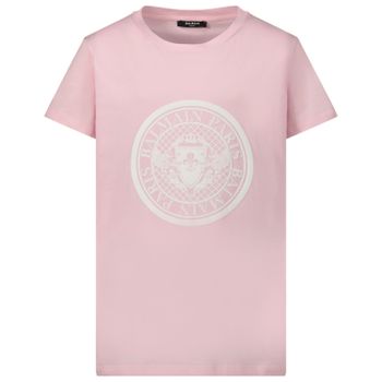 Balmain 6M8091 kinder t-shirt licht roze Afbeelding van Balmain 6M8091 kinder t-shirt licht roze