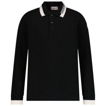 Moncler 9548B000018496W kinder polo zwart Afbeelding van Moncler 9548B000018496W kinder polo zwart