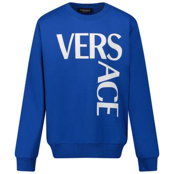 Versace 1000049 1A01399 kindertrui blauw Afbeelding van Versace 1000049 1A01399 kindertrui blauw